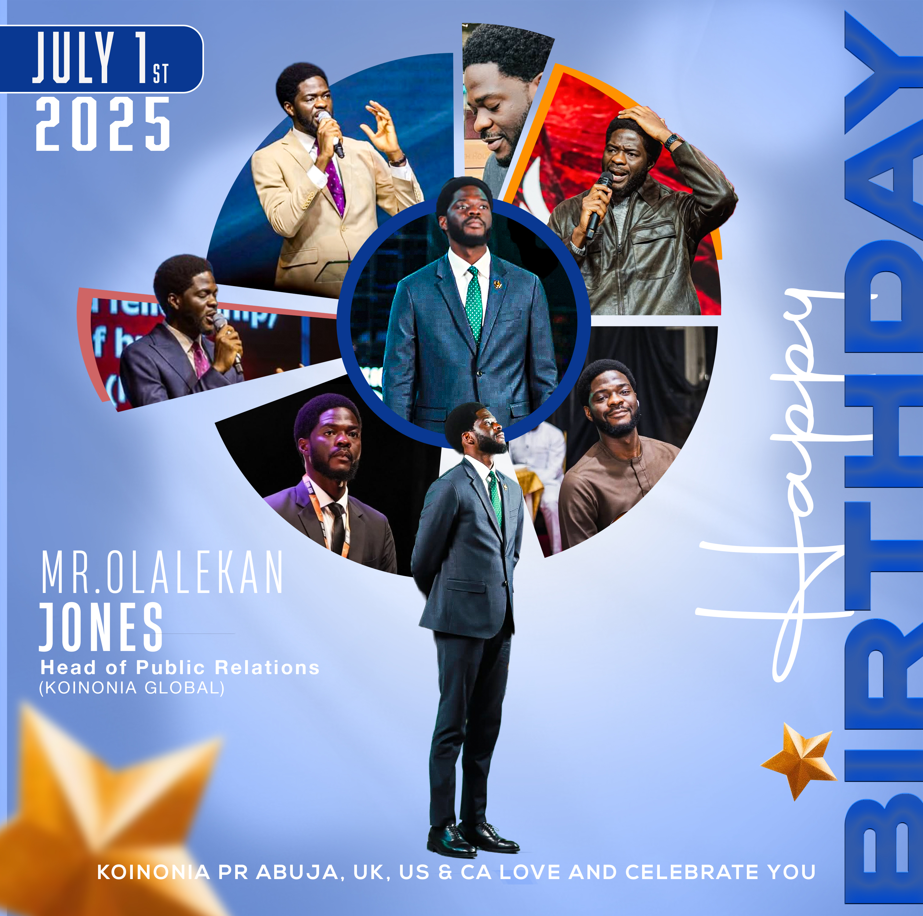 Olalekan Jones birthday design blue
